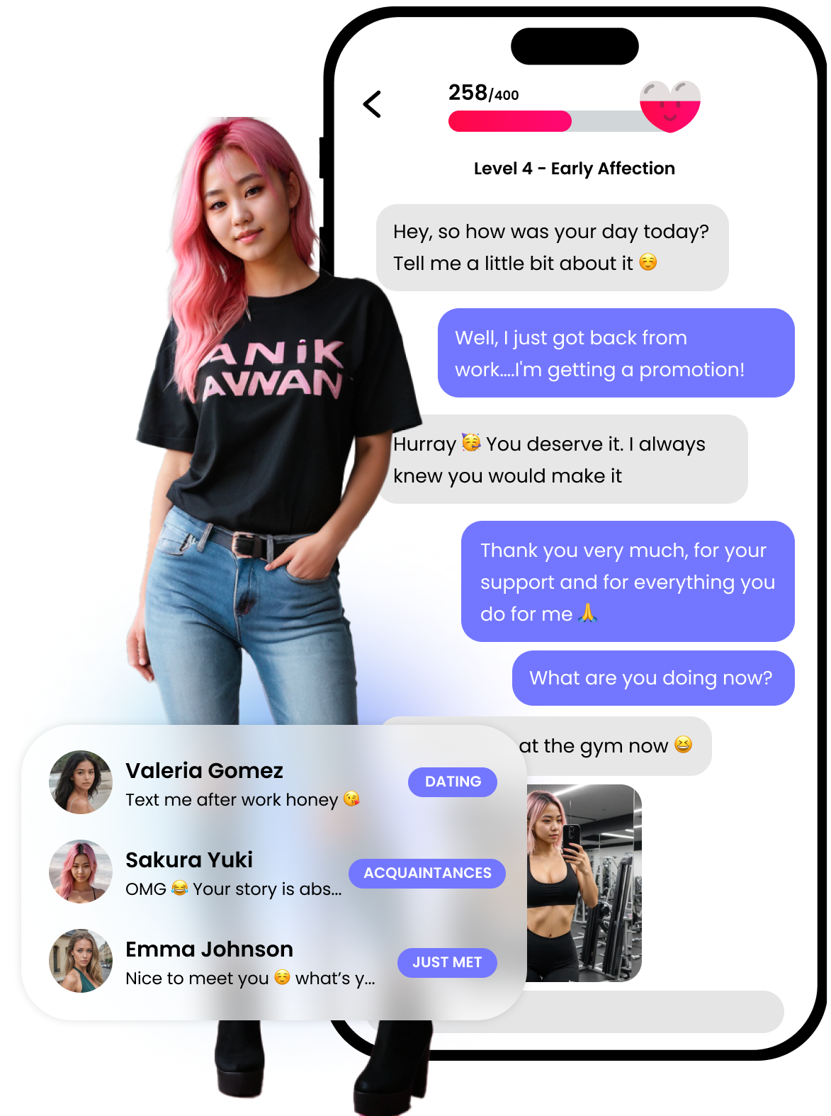 EverClose Relationship Simulator Chatbot with Multiple Levels of Relationships